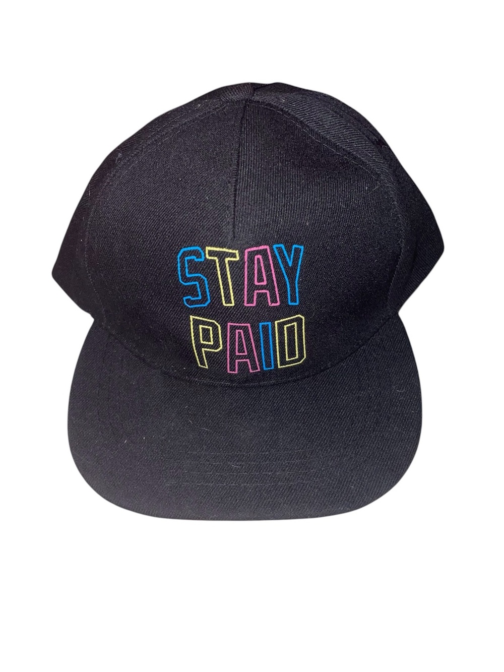 Black Blackjack Branded Snapback Hat with Black Trim With stay paid front